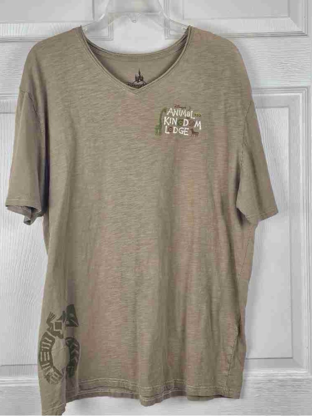 Khaki Short-Sleeve V-Neck Tee